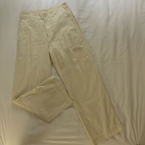 Uniqlo Cream Straight/Wide Leg Pants